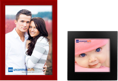 Uncommon Stuffs Acrylic Photo Frame(Red, Black, 2 Photos)