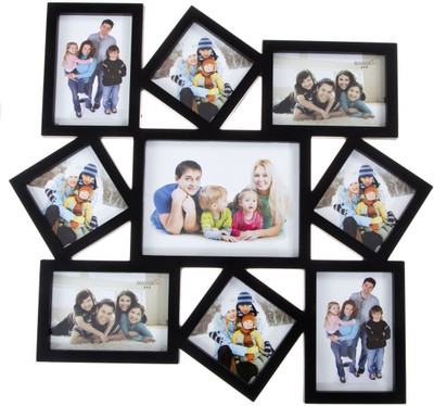 

eCraftIndia Acrylic Photo Frame(Black, 9 Photos)