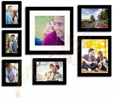 Painting Mantra Glass Wall Photo Frame(Black, 7 Photo(s), 4x6)