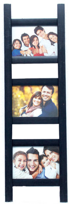

niks decor world Wood Photo Frame(Black, 3 Photos)