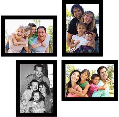 Painting Mantra MDF Wall Photo Frame(Black, 4 Photo(s), 2 units of 5x7, 2 units of 4x6)