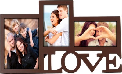 Deep Wood Table Photo Frame(Brown, 3 Photo(s), 4x6, 3x5 inch, FRAME DIMENSIONS : 9 X14.3 INCHES ( APROX))