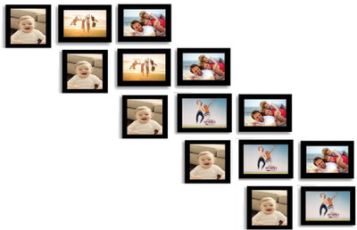 Swadesi Stuff MDF Photo Frame(Black, 14 Photos)