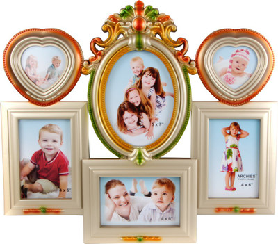 

Archies Frames Generic Photo Frame(Gold, 6 Photos)