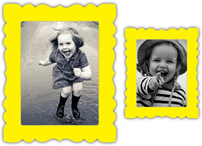 NOURiSH Rectangular Photo Frame Fridge Magnet Pack of 2(Yellow)