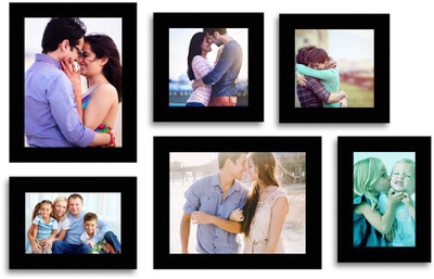 MakeHomeHappy MDF Photo Frame(Black, 6 Photos)