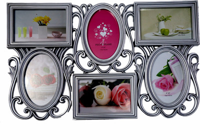 

Online World Acrylic Photo Frame(Silver, 6 Photos)