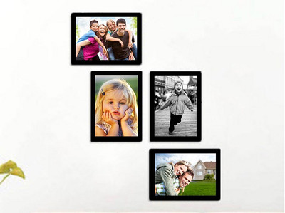 

A & M Wood Photo Frame(Black, 4 Photos)