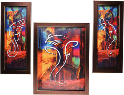 BM Traders Wood Photo Frame(Brown, 3 Photos)