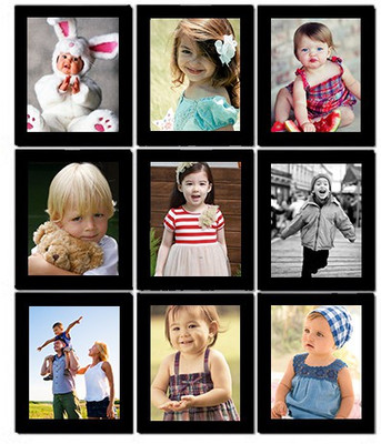 A & M Wood Photo Frame(Black, 9 Photos)