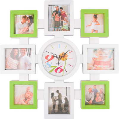 eCraftIndia Acrylic Photo Frame(White, Green, 8 Photos)