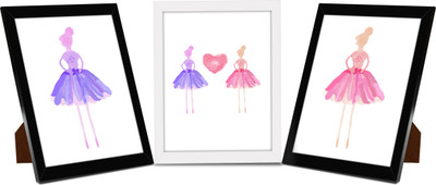 

Tied Ribbons Wood Photo Frame(Multicolor, 3 Photos)