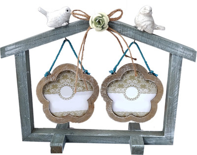 Super Drool Wood Photo Frame(Beige, 2 Photos)