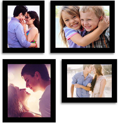 MakeHomeHappy MDF Photo Frame(Black, 4 Photos)