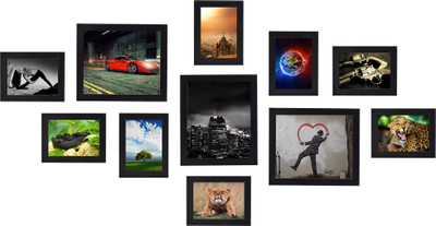 Swadesi Stuff MDF Photo Frame(Black, 11 Photos)