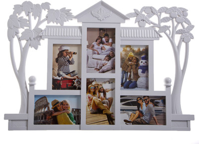 smera Glass Photo Frame(White, 6 Photo(s))