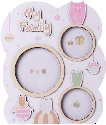 

Gifthing Wood Photo Frame(Pink, 3 Photos)