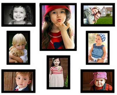 

A & M Wood Photo Frame(Black, 8 Photos)