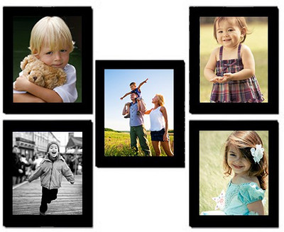

A & M Wood Photo Frame(Black, 5 Photos)