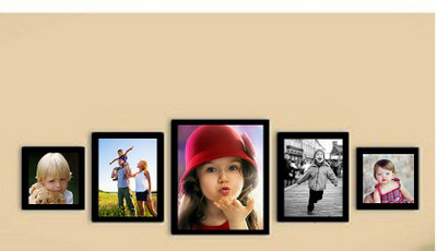 A & M Wood Photo Frame(Black, 5 Photos)