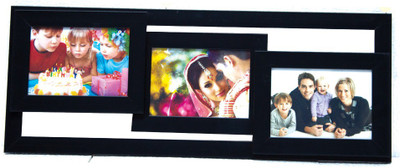 

niks decor world Wood Photo Frame(Black, 3 Photos)