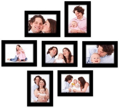 Desi Frame MDF Photo Frame(Black, 7 Photos)