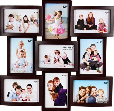 Archies Photo Frames Wood Photo Frame(Maroon, 9 Photo(s))