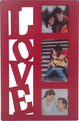 

Fabionic MDF Photo Frame(Red, 3 Photos)