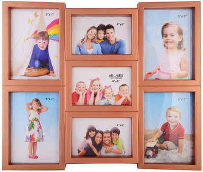 

AapnoCrafts Acrylic Photo Frame(Gold, 7 Photos)