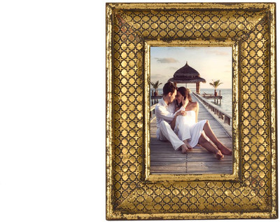 

Sterling Comercio Wood Photo Frame(Gold, 1 Photos)