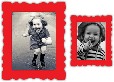 NOURiSH Rectangular Photo Frame Fridge Magnet Pack of 2(Red)