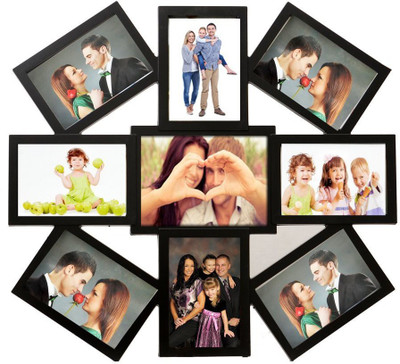 

eCraftIndia Acrylic Photo Frame(Black, 9 Photos)