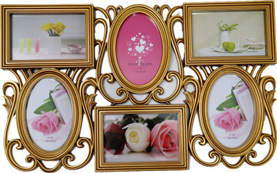 

Online World Acrylic Photo Frame(Gold, 6 Photos)