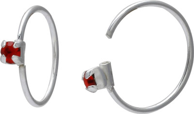 

Abhooshan Cubic Zirconia Silver Plated Sterling Silver Nose Ring Set(Pack of 2)