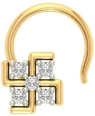

Jewels5 Swastika 18kt Diamond Yellow Gold Stud(Rhodium Plated)
