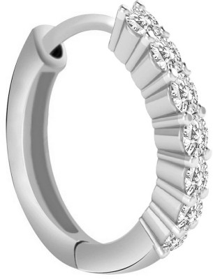 PeenZone Cubic Zirconia Rhodium Plated Sterling Silver Nose Ring