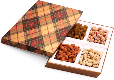 

Ghasitaram Gifts Golden Checks Dryfruit Almonds, Cashews, Raisins, Pistachios(200 g, Box)