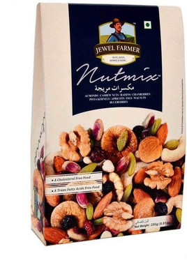 

Jewel Farmer Nutmix Almonds, Cashews, Raisins, Cranberries, Pistachios, Apricots, Figs, Walnuts, Blueberry(250 g, Vacuum Pack)