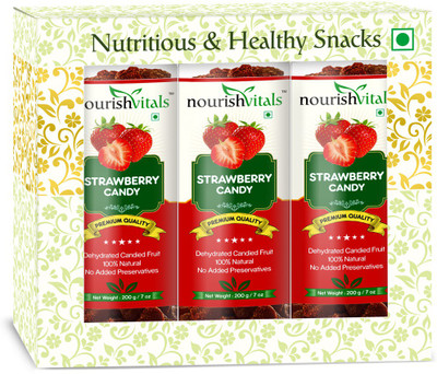 

NourishVitals (Dehydrated Fruits) Dried Fruit Strawberries(200 g, Plastic Bottle)