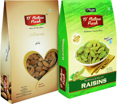 

D' Nature Fresh All Natural Almonds, Raisins(200, Box)