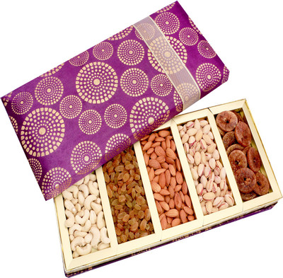 

Ghasitaram Gifts Satin 5 part Dryfruit Almonds, Cashews, Raisins, Pistachios(500 g, Box)