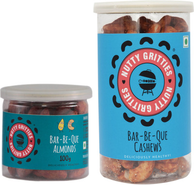 

Nutty Gritties Rock On Bar-be-que Cashews, Almonds(280 g, Tin)