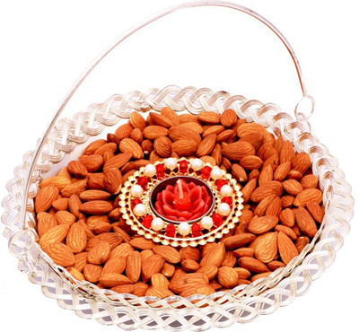 

Ghasitaram Gifts Silver Badam Tokri T-lite(400 g, Box)