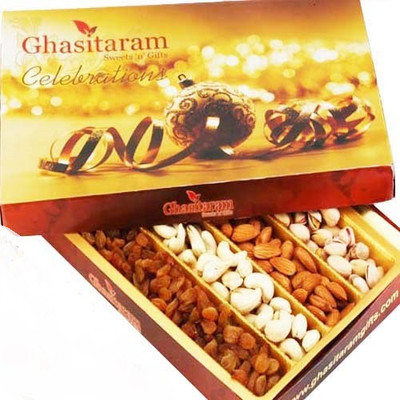 

Ghasitaram Gifts Special Dryfruit Almonds, Cashews, Raisins, Pistachios(400 g, Box)
