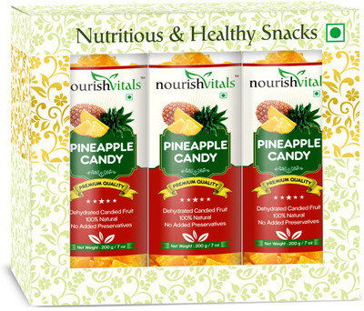 

NourishVitals (Dehydrated Fruits) Dried Fruit Pineapple(200 g, Plastic Bottle)