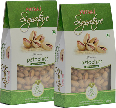 

Nutraj Signature Premium Roasted and Salted Pistachios (Pack of 2)(400 g, Pouch)