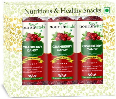 nourishvitals (Dehydrated Fruits) Dried Fruit Cranberries(3 x 66.67 g)