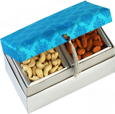 

Ghasitaram Gifts Blue Kaju Badam Box Almonds, Cashews(500 g, Box)