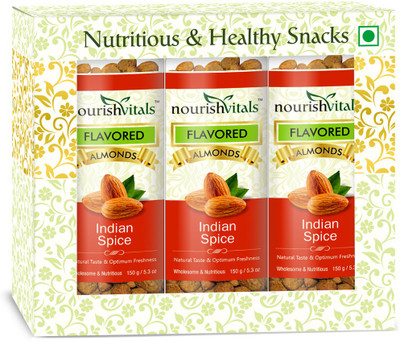 

NourishVitals Indian Spice Flavored Roasted Almonds(150 g, Plastic Bottle)