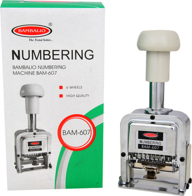 

BAMBALIO 6 Digit Big Character Numbering Machine Office Set(Steel)